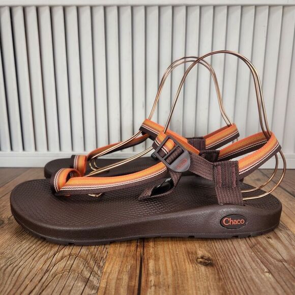 Chaco Bodhi Sandals Men's Size 11 Brown Orange Toe Loop Strappy Beach JCH108607 - Picture 4 of 12